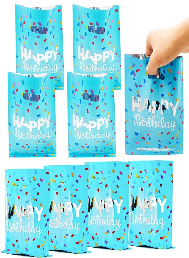 HSPAIDYP 30 Pcs Happy Birthday Party GiftBags,Candy Favor Bags,Plastic Gift Candy GiftBags,Blue Goodies GiftBags for Baby Showers Birthday Party Decorations (Blue Gift Bags) - Image 1